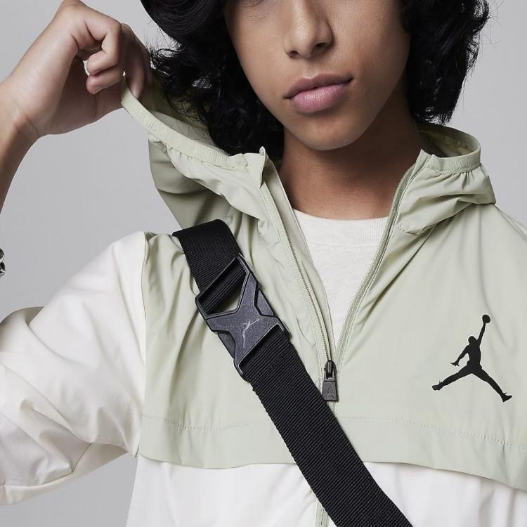 Jordan Color Block Hooded Zip Casual Long Sleeve Jacket Kids Jackets Light-Blue HM4766-088