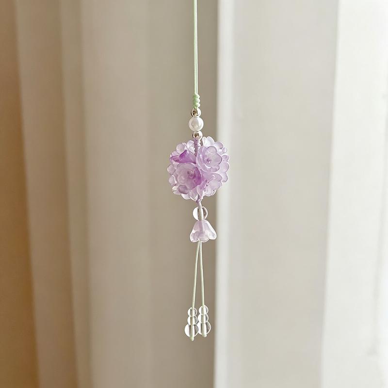 Captivating Bellflower 1Pcs Hanging Ornament with Tassel Perfect for Car Interior Decor