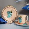 Kreativer Keramik-Dessertteller Meeresgott-Musterdesign Geschirr Porzellanteller Tassen