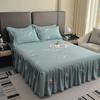 3pcs Twin Tree Pattern Extra Thick Non-Slip Bed Skirt Set with 1 Bed Skirt + 2 Pillowcases (Pillow Inserts Not Included)
