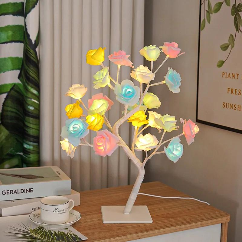 Rose String Lights Girl Lover Party Camping Summer Decoration USB Powered Lighting Tree Night Light