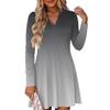 Women's Fashion Gradient V-neck Long Sleeve Dress