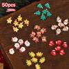 50Pcs Christmas Nail Charms Cute Cartoon Resin Santa Claus Snowman Reindeer Design for DIY Manicure Nail Art Decoration