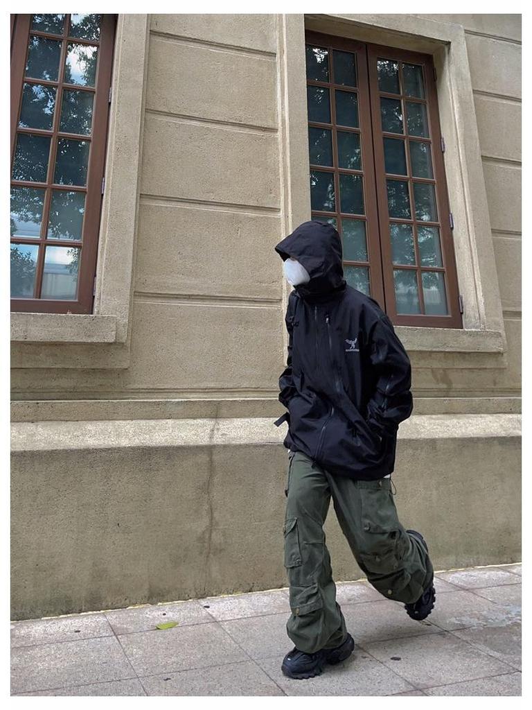 Men's Trendy American Retro Multi-Pocket Wide-Leg Overalls