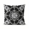 Black And White Geometric Patterned Throw Pillow Cover With Short Plush Print For Living Room Sofa Decoration Cushion Cover