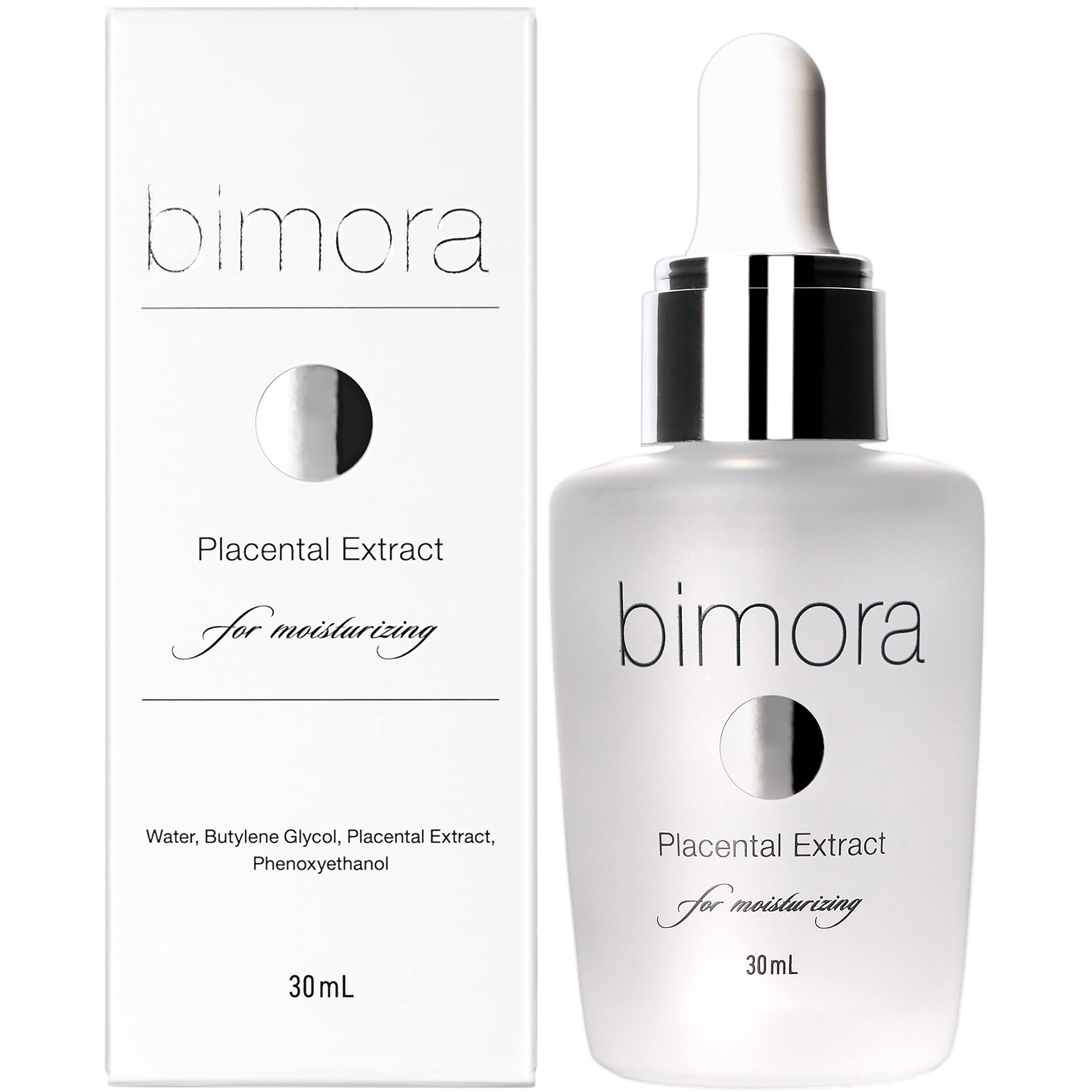 

BimoRa Placenta Extract Serum: Moisturizing, for dry skin, anti-aging care, additive-free, made in Japan.