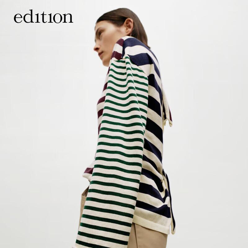 Edition Women's Striped Backless Tie-Knot Knit Top