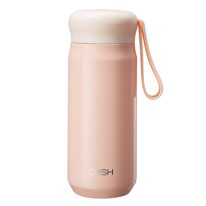 410/530ml Einfarbig Studenten Vakuum Wasserflasche Kind 304 Edelstahl Isolierte Becher mit Silikonseil