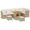 VidaXL Ensemble de Canapés de Jardin 9 Pièces avec Coussins Beiges Poly Rattan Acacia 3361501