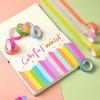 10 Rolls of Random Colors Rainbow Colored Paper Tape Decorative Tape Craft Masking Tape for Journal Bullet Notebook Scrapbooking