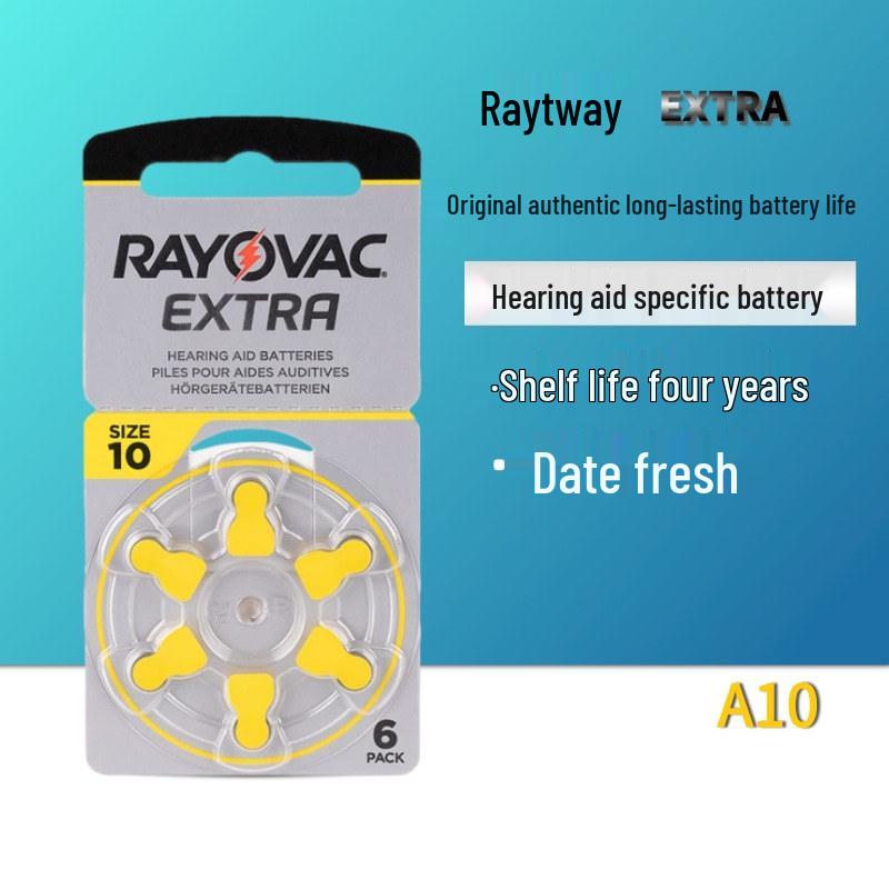 Rayovac EXTRA PR70 A10 Zinc Air Button Cell Hearing Aid Battery, 1.4V