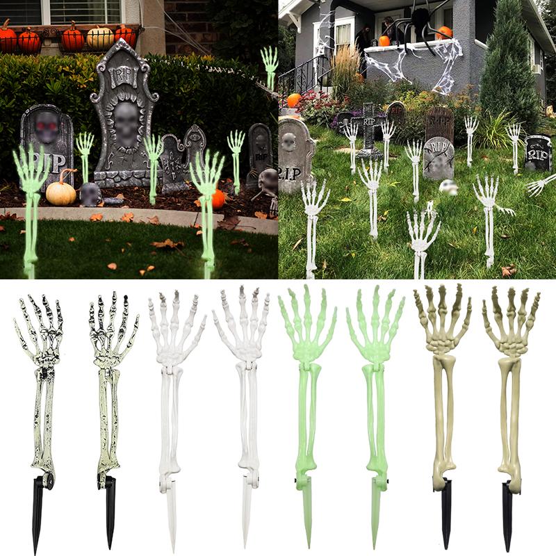 2PC Simulated Hand Bone Skeleton Garden Ghost Hand Bone Yard Ground Insert Halloween Multiple Options Available