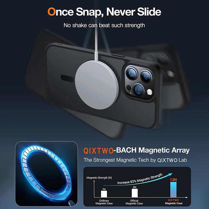 Luxusní matný magnetický kryt s bezdrátovým nabíjením MagSafe pro iPhone 11 12 13 14 15 Pro Max Plus, nárazuvzdorný, pancéřový, PC pevný kryt