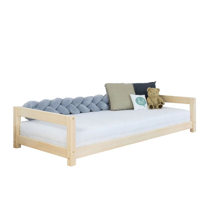 Lit enfant - BENLEMI - KIDDY - 90 x 200 cm - Bois massif - Verni naturel