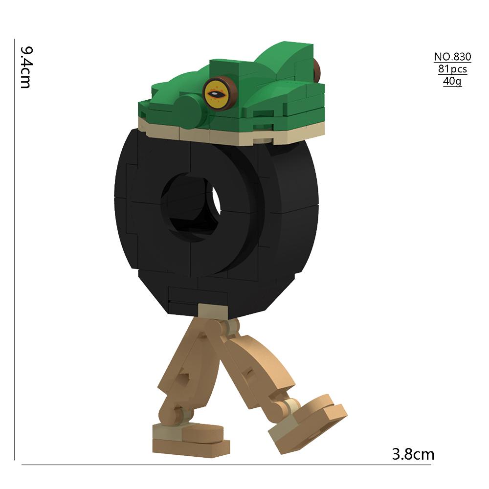 Italian Brainrot Animal MOC Building Block Tung Tung Tung Sahur Wheel Frog Elephant Tree Monster Monkey Toy Desk Decoration Q064
