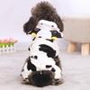 Hooded Dog Winter Coat Cow Pullover for Cold Weather Four-Legged Clothing