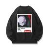 Dragon Ball Avslappnad Passform Crew Neck Sweatshirt, Ribbstickade Muddar & Fåll, Klassisk Casual