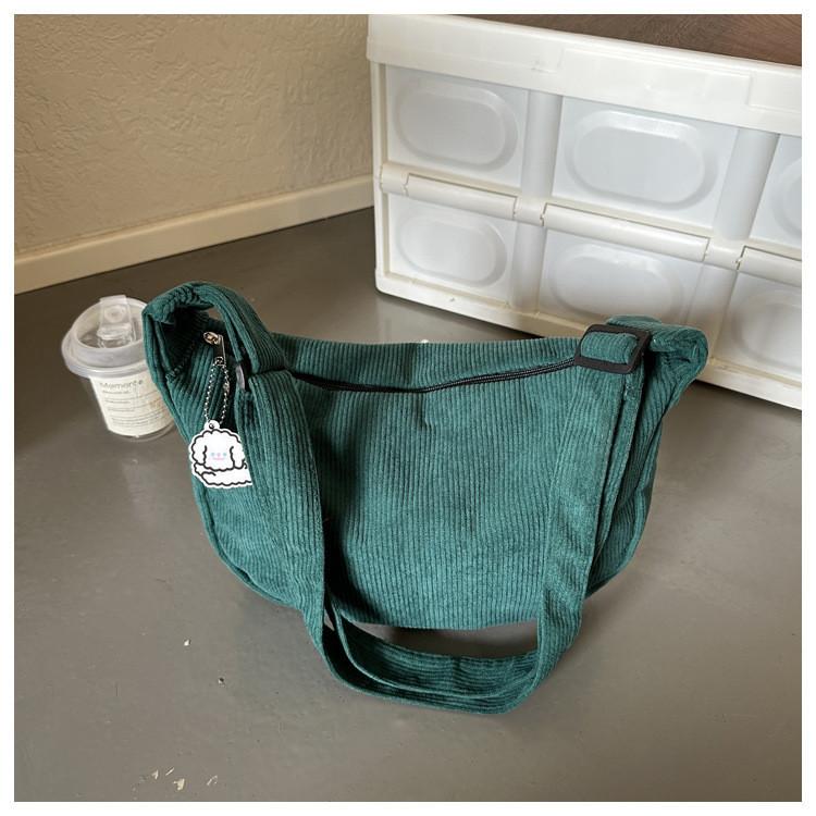 Japanese-style Literary Corduroy Shoulder Bag Perfect For Everyday Use