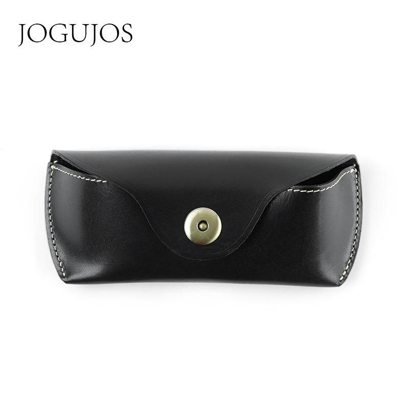 JOGUJOS Genuine Leather Glasses Case Retro Sunglasses Sunglasses Universal Cowhide Glasses Bag Portable Anti-pressure Glasses Case