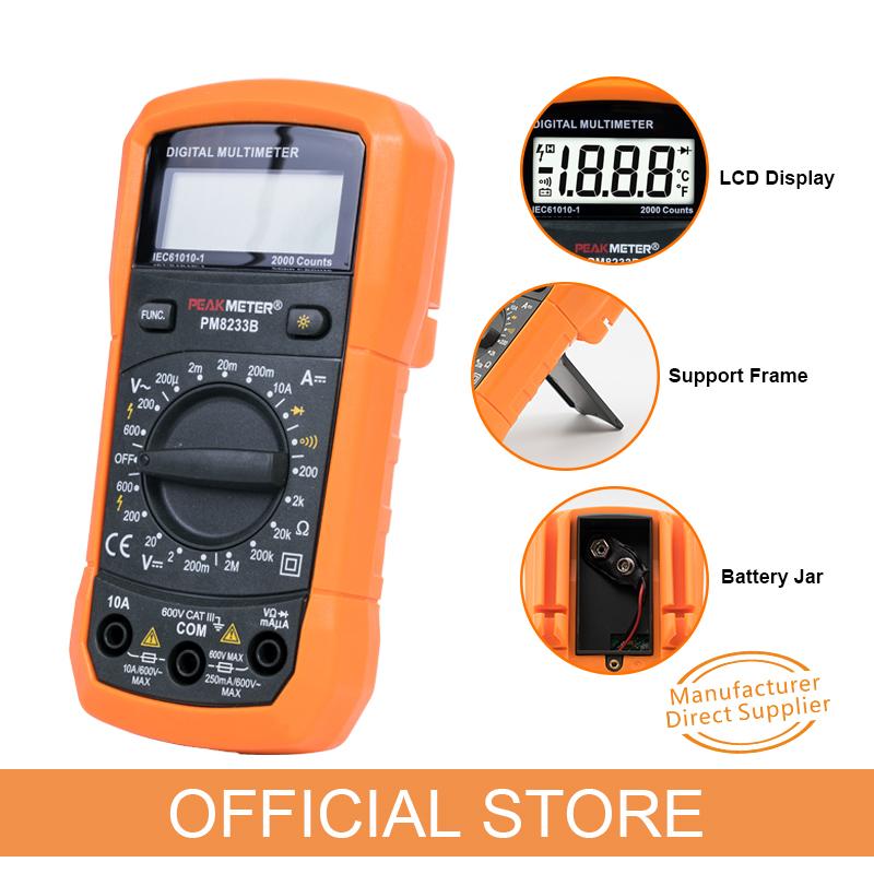 PEAKMETER PM8233B Pocket Size LCD Display Digital Multimeter AC/DC Voltage Tester with Backlit