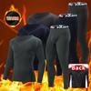 2 Pcs Autumn/Winter Men's Sports and Leisure Warm Underwear Set Comfortable Large Stretch Athlete Round Neck Top Versatile Pants