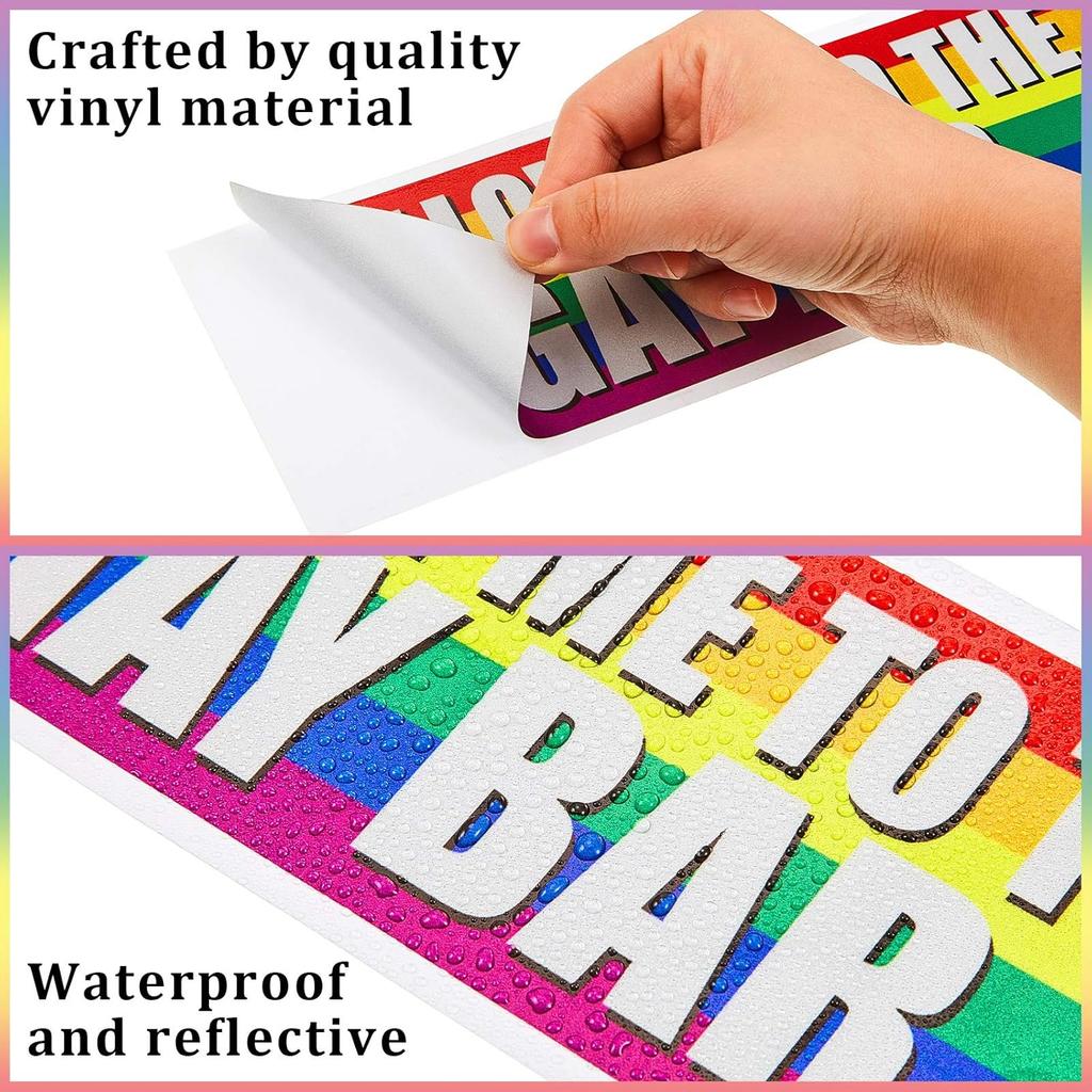 Frienda 2 Pieces Large Funny LGBT Stickers Waterproof Rainbow Car Stickers Colorful Gay Bumper Sticker for Car, RV, SUV, Auto, Truck, Boat, Laptops