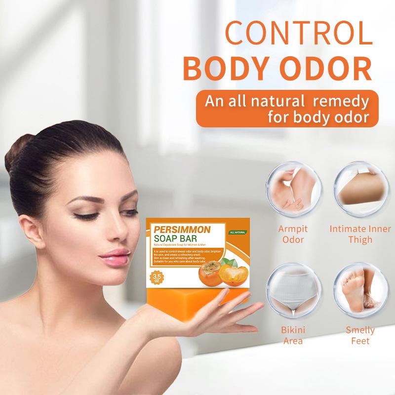 Persimmon Soap Bar Deodorant Soap Control Odor Cleaning and Refreshing