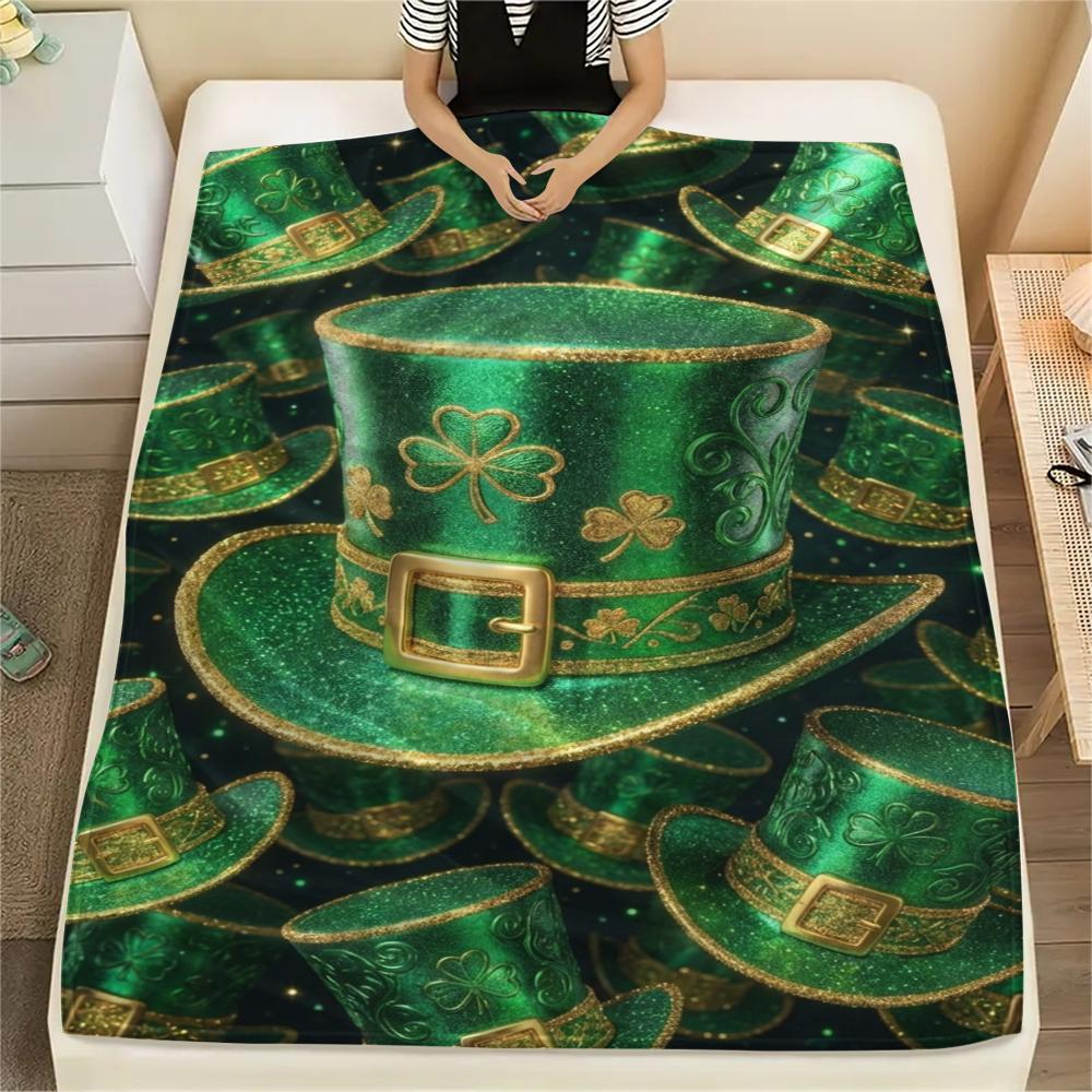 

1Pc St.Patrick s Day Print Flannel Blanket, High quality Comfortable for All Seasons, Home Decor, Warmth and Comfort, Perfect for Christmas Gifts W73 80cm x 120cm