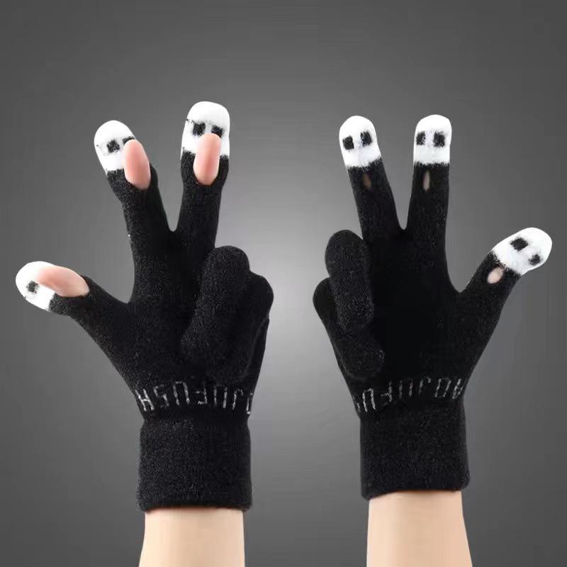 Korean Style Winter Touchscreen Knitted Gloves - Cute, Warm, Cold-Proof for Female Students & Cycling