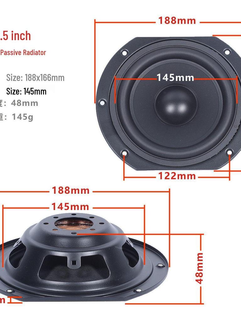 Fake Horn Bass Radiator: 4, 5, 6.5, 8-inch Passive Auxiliary Speaker Diaphragm