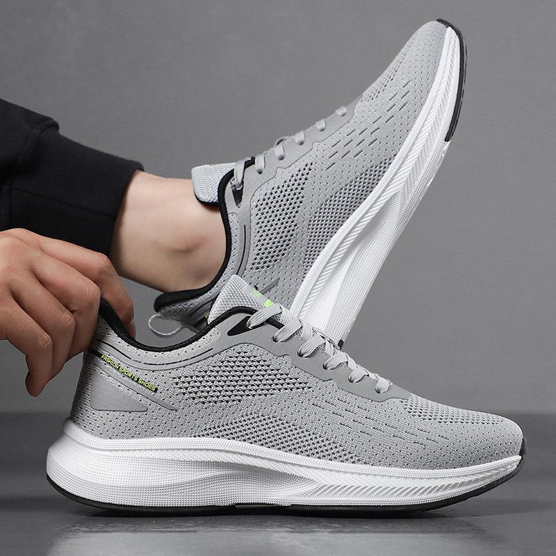 Large Size Men's Shoes New Summer Versatile Casual Sports Shoes Non-slip, Breathable and Wear-resistant Fly-woven Running Shoes