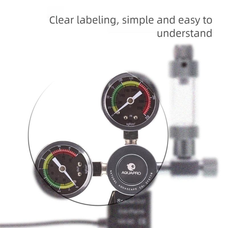 Corrosion Resistant Aluminum CO2 Double Pressure Monitor System For Aquarium Plant
