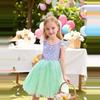 Girls Summer Sleeveless Mesh Sequin Mermaid Princess Dress Soft Breathable 100% Polyester Party Fairy Kids Costume Style Ages 3-8 Years
