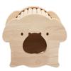 Hamster Wooden House Pig Head Shape Wooden Hamster Hut with Funny Climbing Ladder for Small Pets