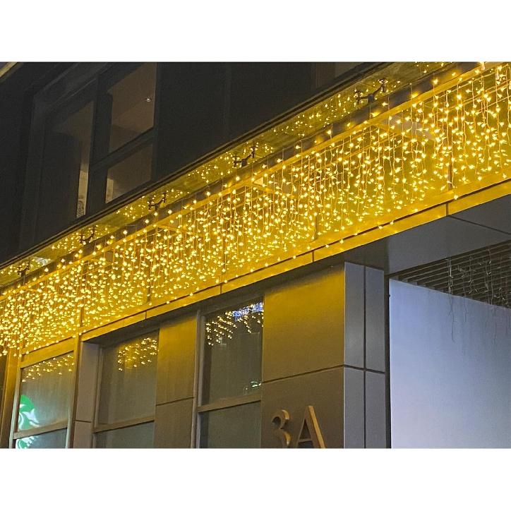 ZIMINGU Icicle Dripping Lights, 13FT 144 LEDs 8 Modes Christmas Connectable Twinkle Window Curtain Fairy Waterfall Diwali Ceiling String Lights for