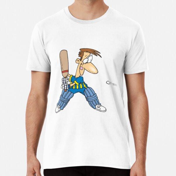 

Cartoon Cricket Premium T-Shirt S to 5XL Made in the AU/USA T-Shirt 3XL
