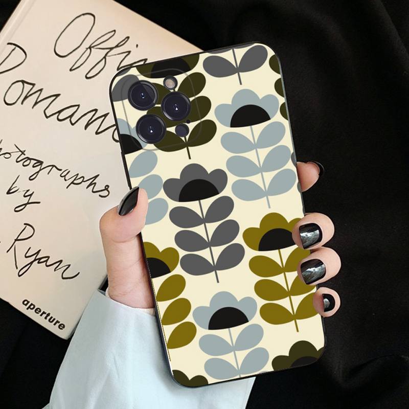 Multi Stem Orla Kiely Folio Phone Case For iPhone 6 7 8 Plus 11 12 13 14 Pro SE 2020 MAX Mini X XS XR Back Funda Cover