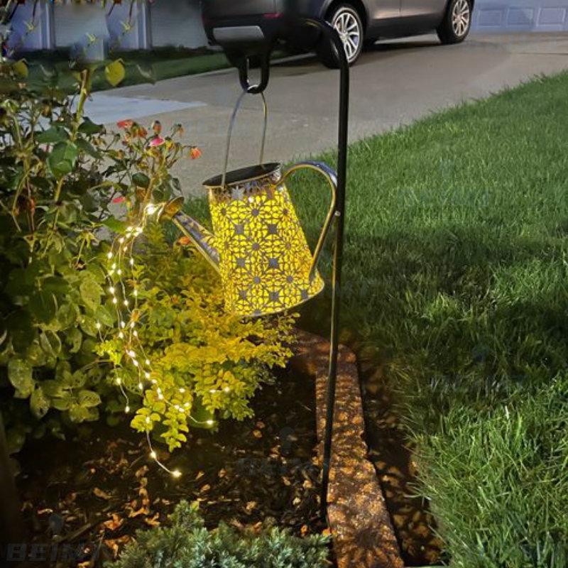 

Новый стиль, солнечный светодиодный гирляндный светильник, зачарованная лейка, водонепроницаемый садовый декор, металлическая ретро-лампа, уличный стол, патио, лужайка, двор, художественная лампа золотой