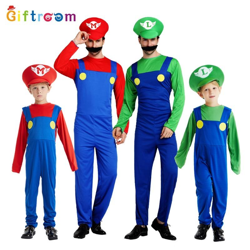 Carnival Festival Party Adult Children Parent-Child Costume Super Mario Cosplay Costume
