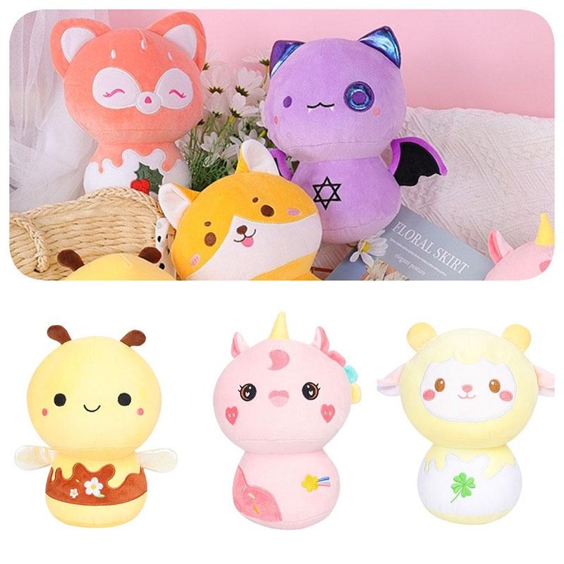 Adorable Mushroom Animal Plush Toy Cute Bee, Bat, Fox, Lamb Home Decor