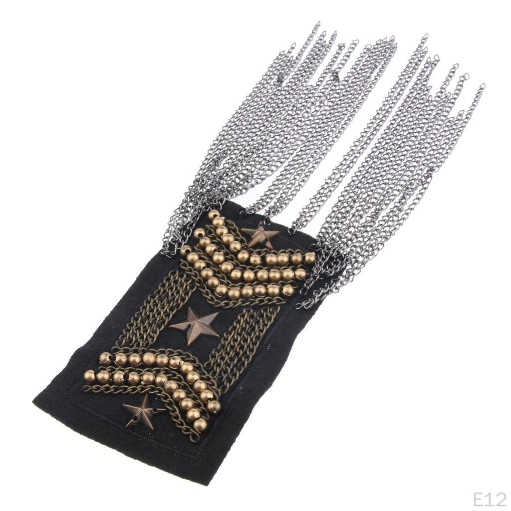 Fringe Rivet Tassel Epaulet Shoulder Boards Badge Costume