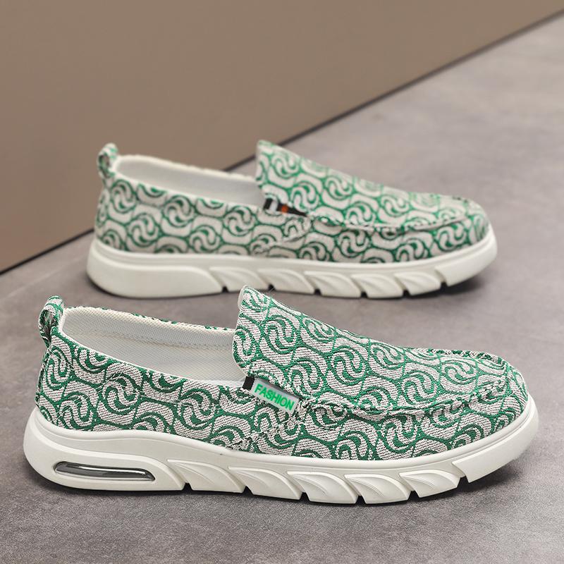 Summer Fashion Loafers Man Green Slip-on Canvas Shoes For Man Espadrille Breathable Flat Men's Leisure Shoes Zapatos Para Hombre