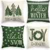 Merry Christmas Tree Motto Green Pillow Cover Cushion Cover Sofa Decoration Pillowcase 50*50 Decor