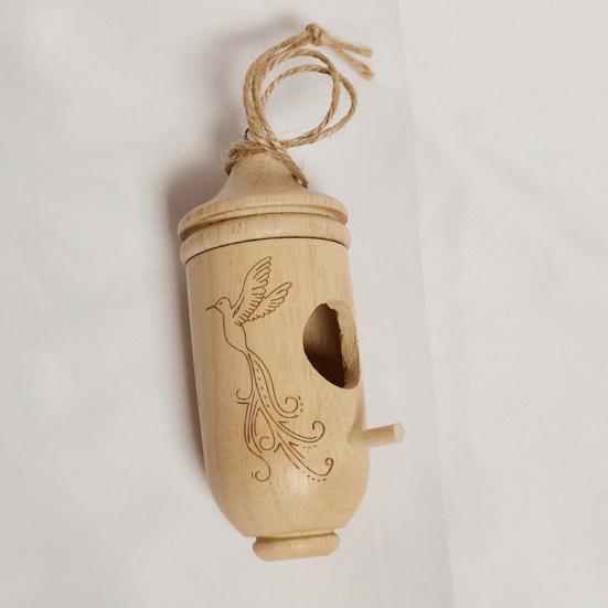 Hummingbird House Natural Wooden Hummingbird Nesting House Handcrafted Outside Hanging Bird House