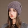 Winter Rabbit Fur Knitted Hat Women's Pullover Hat