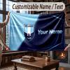 Custom Name Flannel Throw Blanket Lazio FC Pattern Warm Home Decoration