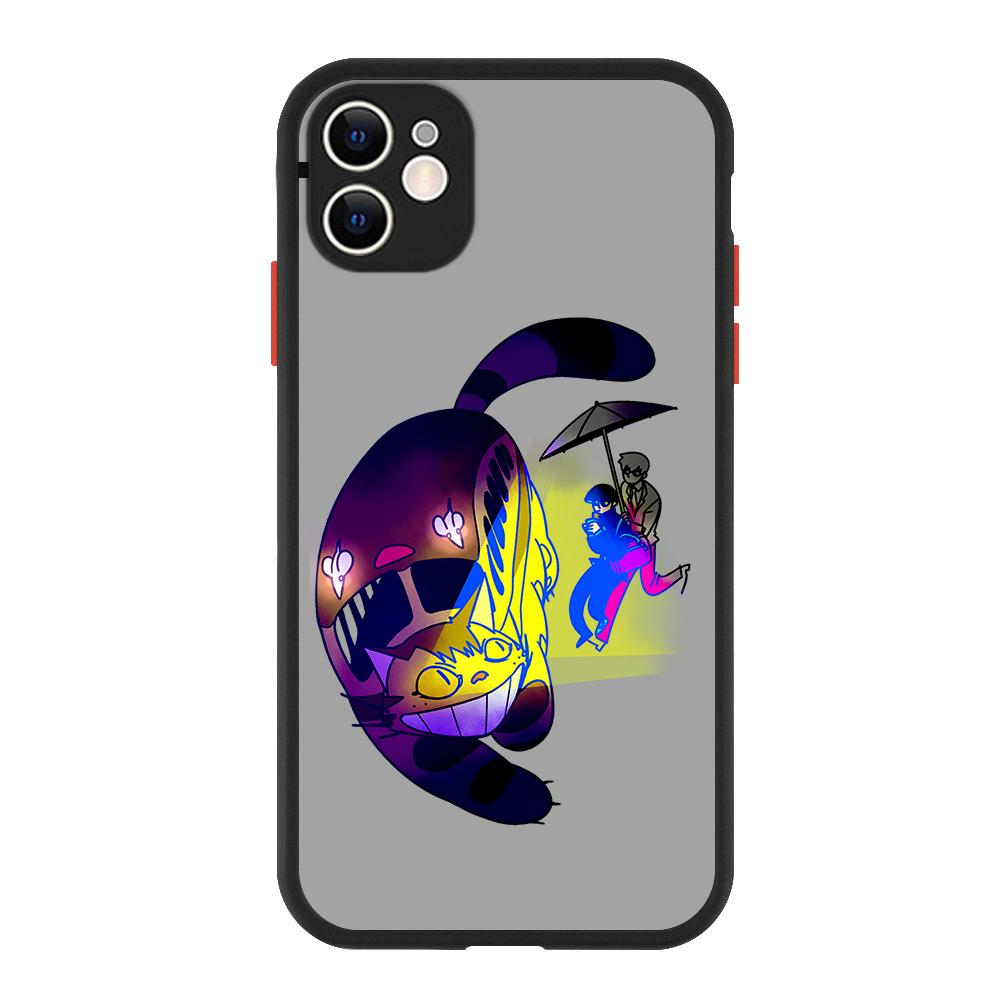 Χαριτωμένη Θήκη Θωράκισης Αντικραδασμική Ματ Τηλεφώνου My Neighbor Totoro Για iPhone 13 14 12 11 Pro Max XR XS X 7 8 Plus Σιλικονούχο Κάλυμμα Μπούμερ