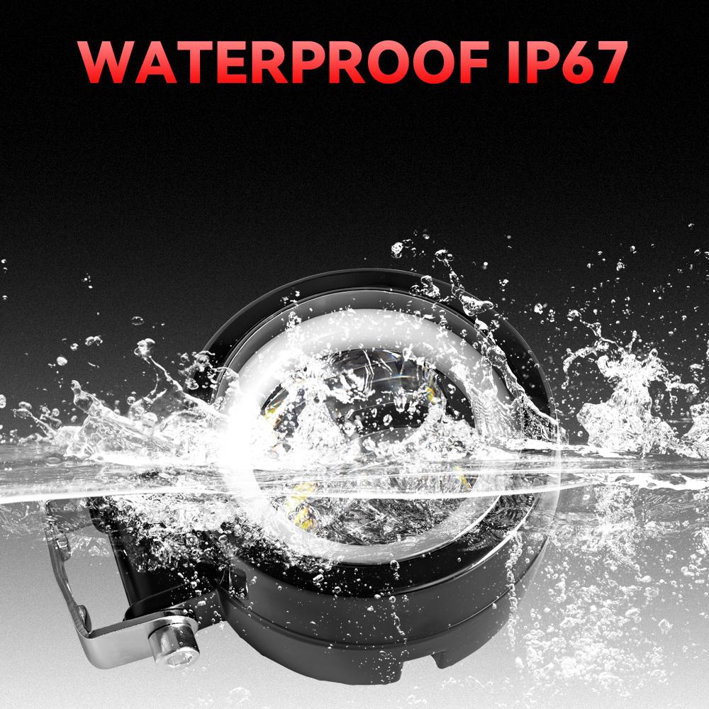 Motorcycle Headlights 20W Round Wrangler Car Work Light with Aperture Off Road Vehicle Modified Spotlight
