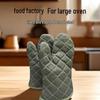 Military Green Heat-Resistant Canvas Gloves for Ovens, Microwaves, Steamers, and Baking.