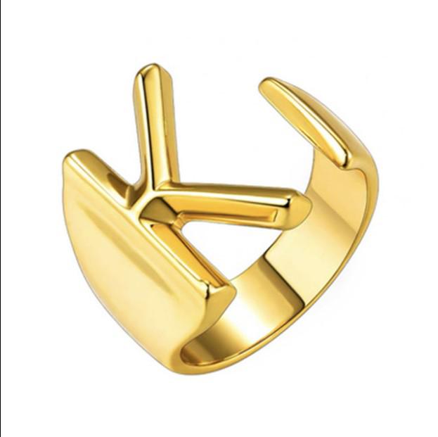 Adjustable Women's Fashion Rings, European & American Trend, 26 English Alphabet Designs